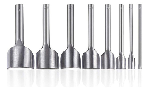 8pcs Herramientas Perforadoras De Cuero Semiredondas 5-40mm