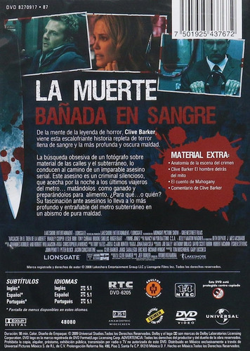 Masacre En El Tren De La Muerte / Midnight Meat Train -peli (Usado)
