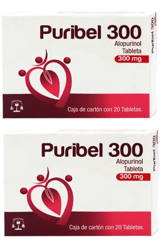 Dos Cajas De Alopurinol 300mg Puribel 20 Tabs Cu