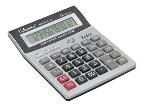Calculadora Kenko Kk-8003-12 Display 12 Digitos E Identificador De Notas Falsas Cor Cinza