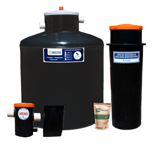 Kit Fossa Biodigestor 2500lts Coletor De Lodo 310lts Caixa De Gordura 20lts Sanear Brasil