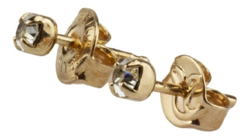 Aros De Mujer 18k Oro Rose Laminado Con Piedra Aritos Nena