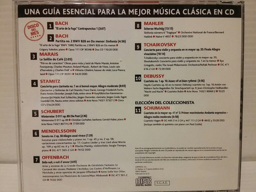 Schumann, Bach, Debussy Y Otros. Los Mejores Discos. Cd. (Usado)