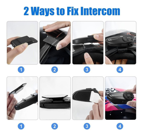 Intercomunicador Bluetooth Para Moto Radio Fm 800m Ejeas Q2
