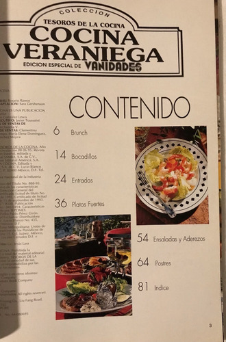Cocina Veraniega, Tesoros De La Cocina, Colección Vanidades (Usado)