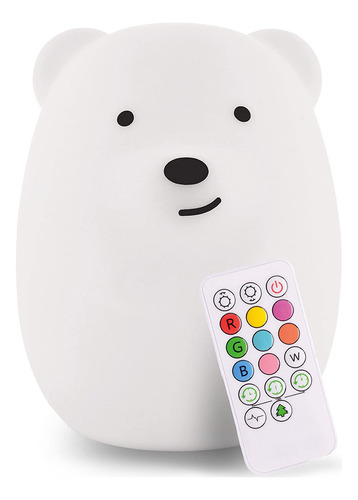 Lámpara Nocturna De Silicona Con Diseño De Oso, Luz Que Camb