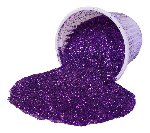 Glitter Purpurina Pó Brilho Decoração Prata 500g Cor Lilás