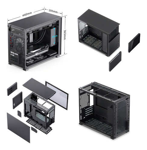 Jonsbo PremiumD31 Mesh Screen Matx Pantalla LCD Preto Gabinete de aluminio