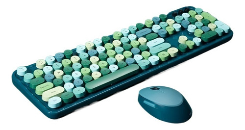 Conjunto De Mouse De Teclado Inalámbrico Retro Dulce