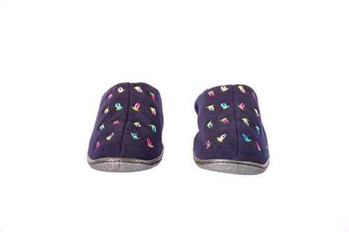Imagen 3 de 4 de Pantuflas Mujer, Suela Antideslizante Azul Oscuro