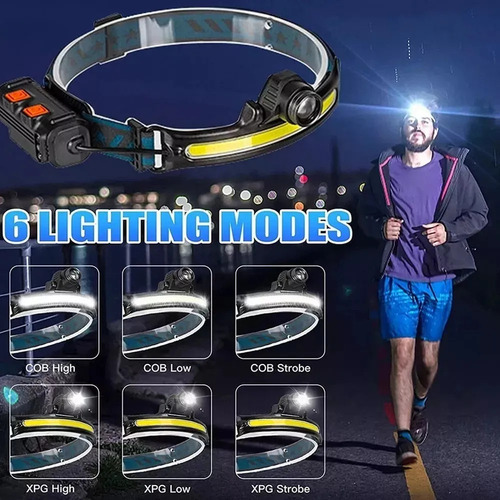 Casco recargable con faro delantero y sensor