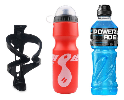6 Botellas Deporte + 6 Porta Botella + 6 Powerade 600cc
