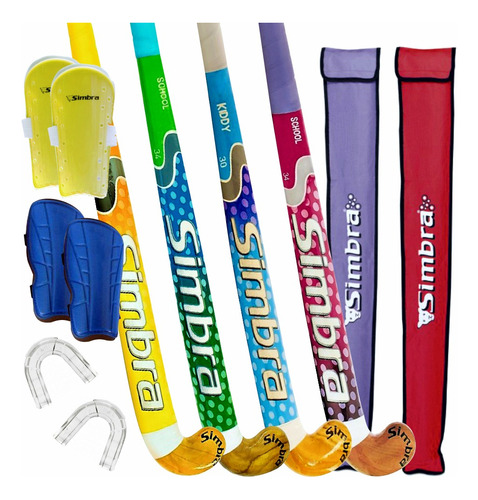 Combo Hockey #4 Palo Funda Canilleras Bucal | Favio Sport