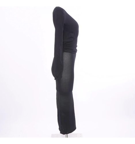 Zara Vestido Maxi Liso Negro Para Mujer Talla S