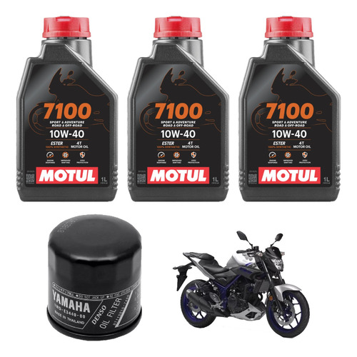 Kit Service Yamaha Mt 03 R3 Filtro Original Motul 7100 Gaona