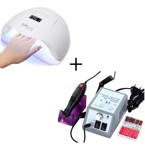 Cabine Sun Profissional+ Lixa Eletrica Para Unhas Micromotor Cor Branco 110V/220V