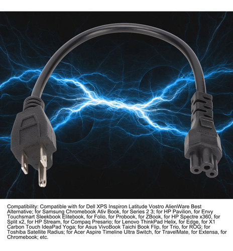 Cable Corto De Alimentación Ac 515p A Iec320 C5 Hembra 18 Aw