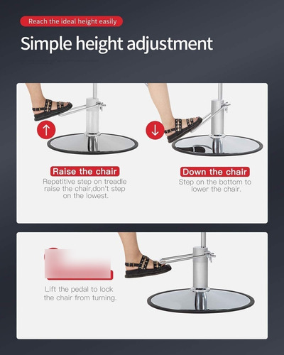 Imagen 6 de 9 de Silla Para Peluqueria / Estilistas / Ajustable / Solo Envios