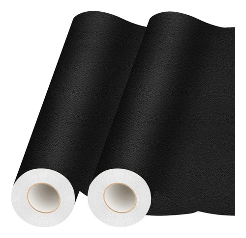 Parche Autoadhesivo De Reparación De Vinilo Piel Negro/café Color Negro Unidades por pack 50*138cm 2rollos