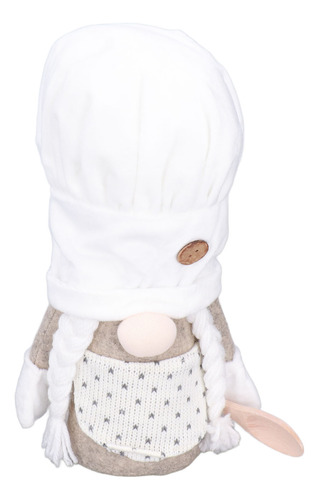 Muñeca Gnomo Sin Rostro, Bonito Y Suave Gorro De Chef Blanco