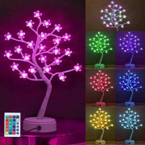 Luz De Arbol De Cerezo Con Control Remoto Que Cambia De Colo