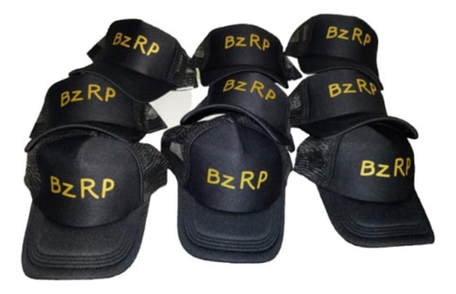 Gorra Bzrp Logo Dorado Trucker Negro