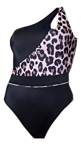 Malla Un Hombro Combinada Animal Print Bianca Mare 24231