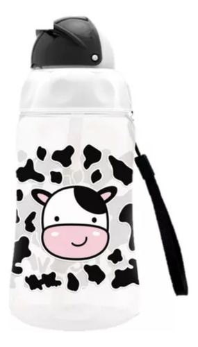 Copo Infantil 330ml Lolly - Linha Kinddy Com Canudo Cor Branco Vaquinha