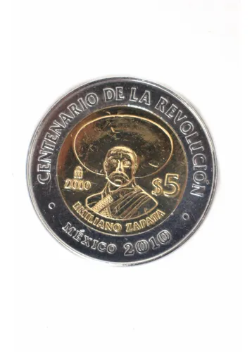 moneda 5 pesos centenario de la revolucion 2010 ricardo flores magon