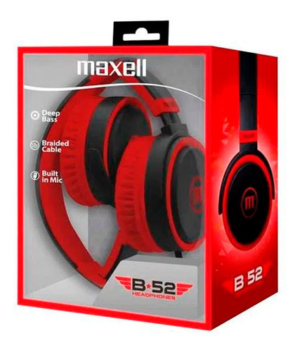 347853 - Audifonos Maxell Hp-b52 C/microf Blk/red