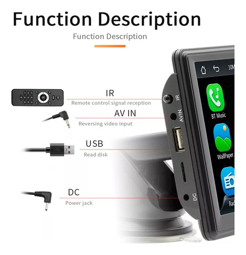Reprodutor Portátil De P/ Carro Android Auto Carplay