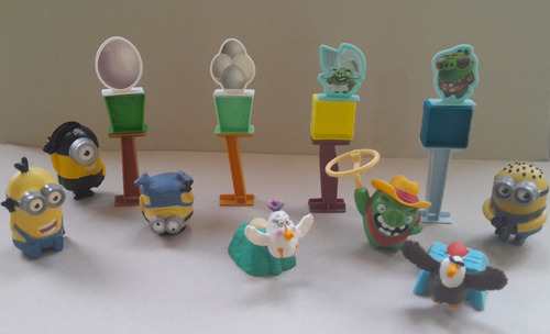 Set 7 Juguetes + 4 Torres Minions Y Angry Birds, Mcdonald's (Usado)
