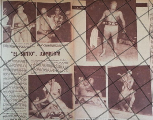 Afiche Retro Lucha Libre, El Santo Campeon 1954