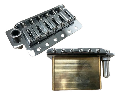 Puente Tremolo Guitarra Cromado Bloque Bronce Tipo Gotoh