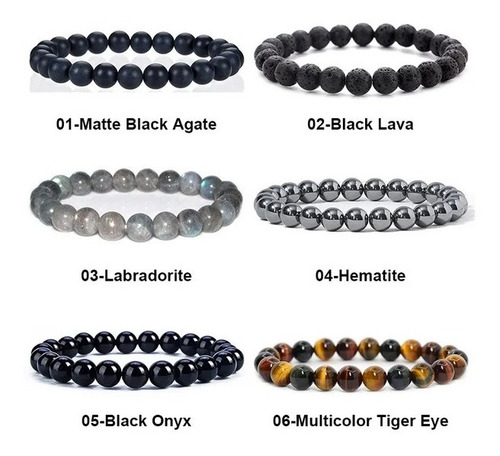 Imagen 1 de 8 de Pulseras De Piedras Hombres