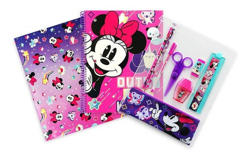 Kit De Suministros De Papelería Minnie Mouse. Original 