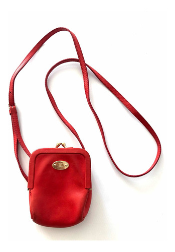 Cartera Celine Mini Bag Roja Cuero Tipo Monedero 