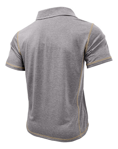 Camisa Transpirable De Manga Corta Con Bolsillos De Moda