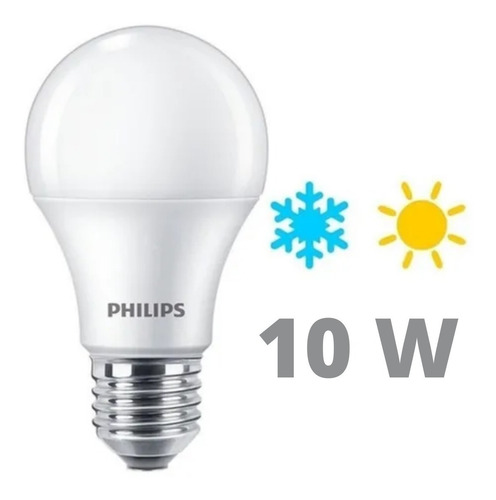 Imagen 1 de 9 de Foco Led Lampara Luz Calida - Fria Philips 10w 220-240v