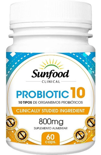Probioticos Lactobacillus - 60 Caps - Sunfood Importado Usa