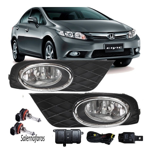 Imagen 1 de 6 de Kit Faros Auxiliares Honda Civic 2012/2015 Con Lámparas H11