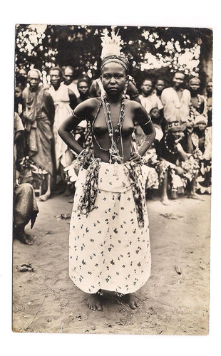 Postal Dahomey 8 Jeune Feticheuse D'abomey Desnudo 489 B3