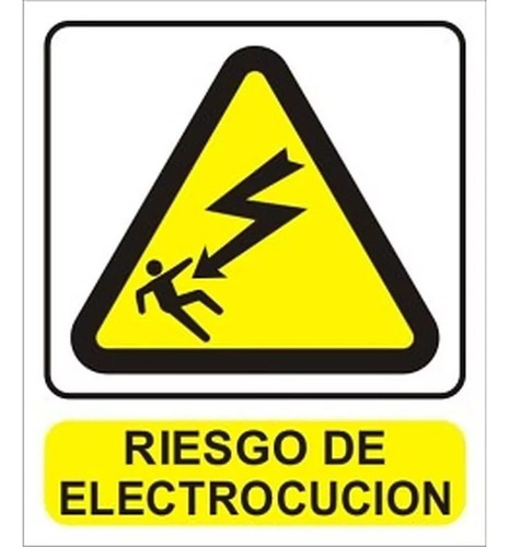 Cartel Riesgo De Electrocución 40x45 Cm Seguridad Industrial