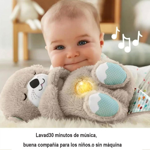 Nutria Peluche Que Respira Y Tranquiliza Sonido Anti Estres Color Nutria Gris