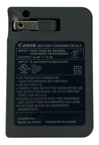 Cargador Canon Cb-2lz Compatible Nb-7l G10 G11 G12 (Usado)