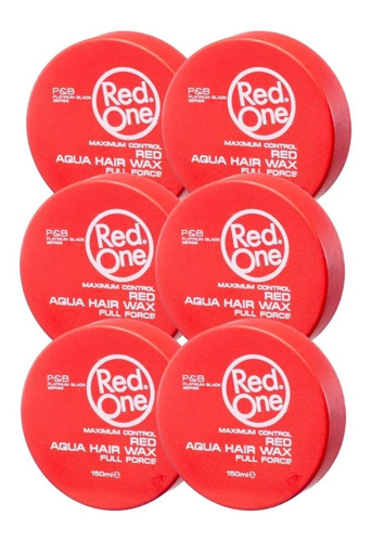 6pack Red One Full Force Aqua Hair Wax Roja 150ml Fijador Ca