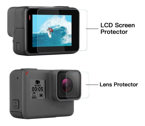 Kit Película Gopro Hero 5 6 7 Black - Vidro Temperado