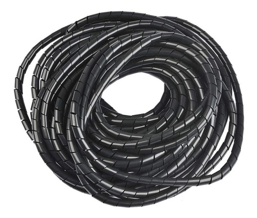 Imagen 1 de 6 de Organizador Espiral Dexson Cubre Cables Negro 12mm 10m 