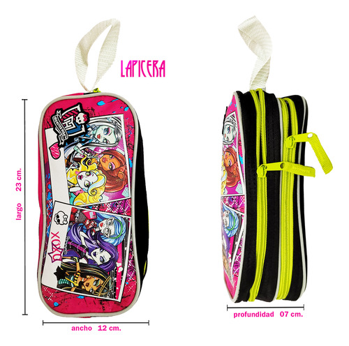 Monster High Kit 1 Mochila Y 1 Lapicera Atm Escolar