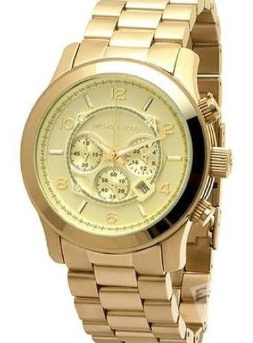 Relógio Michael Kors Mk8077 Oversized Unissex Dourado